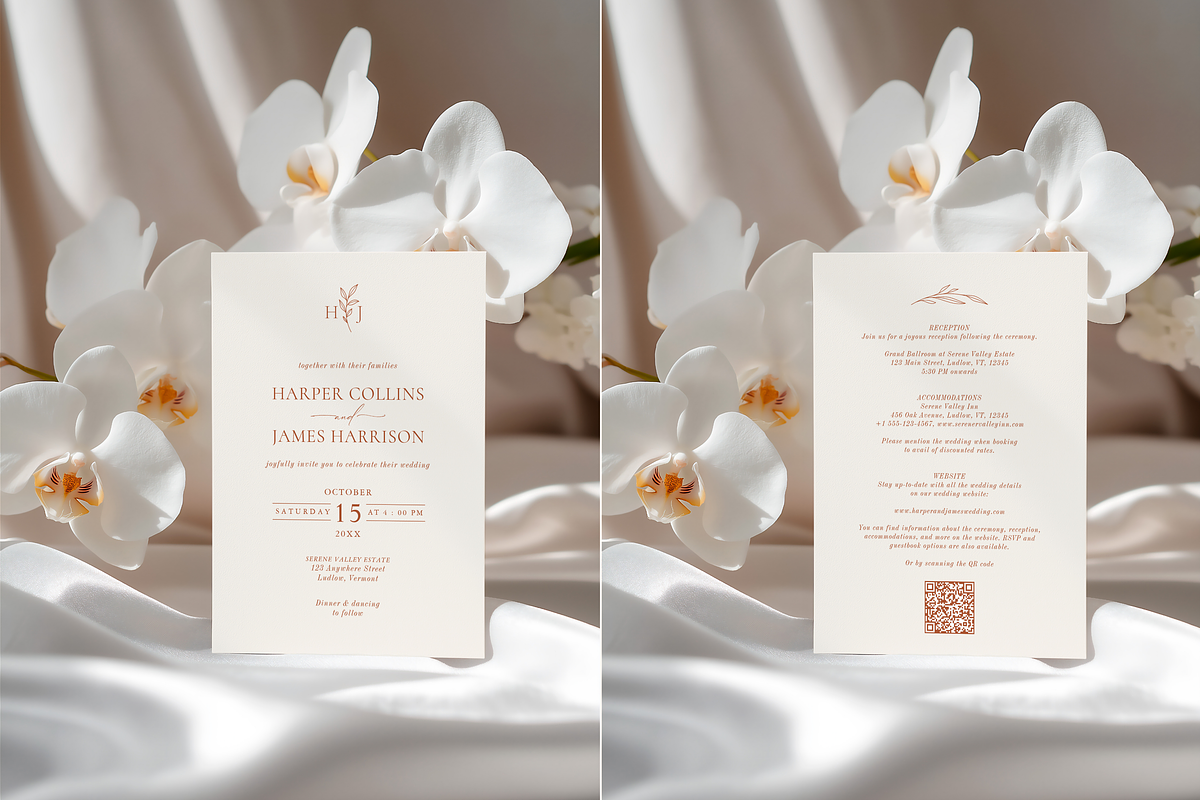 Orchid Wedding Invitation Mockup 5x7, a Mockup by Serenefeeling (Photo 2 of 6)