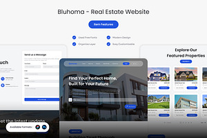 Bluhoma - Real Estate Website, an UI Kit Template by Kmg Design