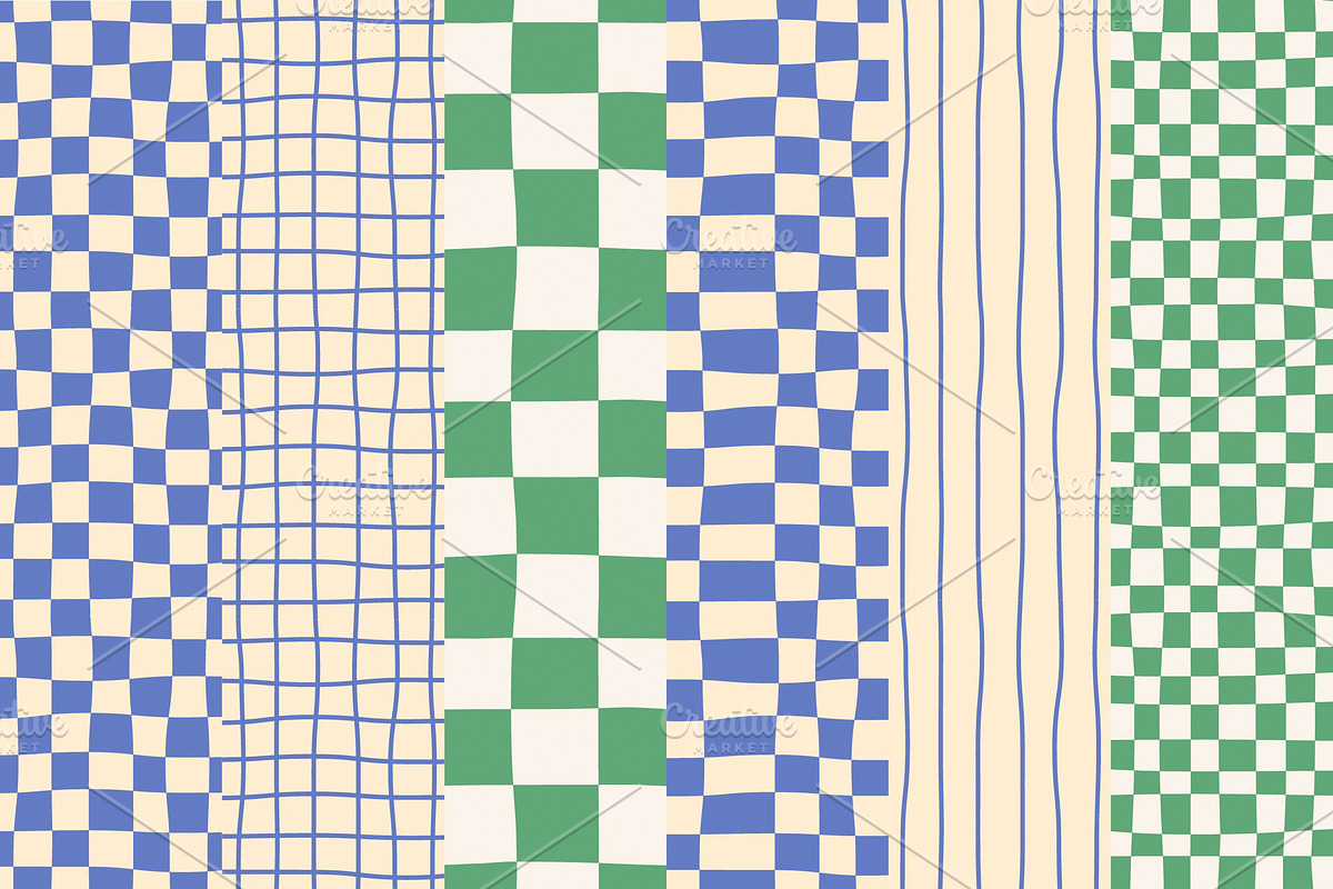 Seamless patterns checkered, striped, a Pattern Graphic by Maryia's Store (Photo 2 of 6)
