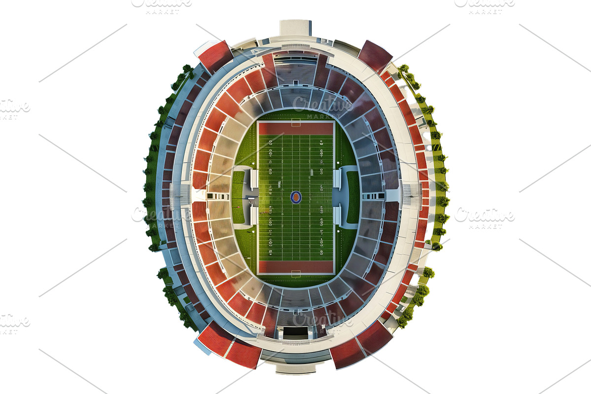 Aerial view of modern stadium, an Object Illustration by Ylivdesign