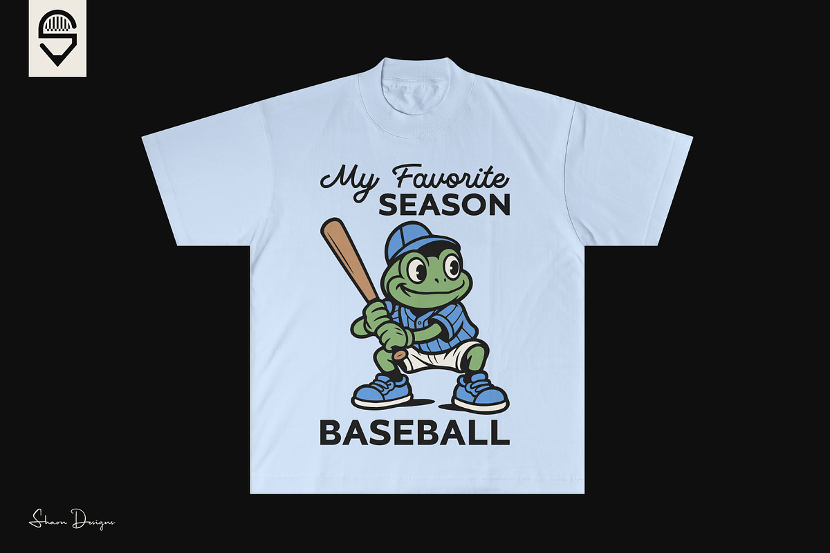 Frog Baseball Player Sports T-shirt, a Sport Illustration by shaondesigns (Photo 3 of 4)