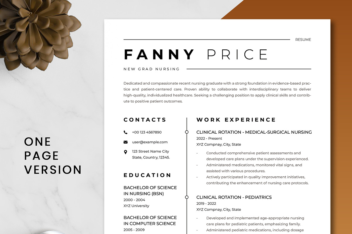New Grad Nursing Resume Template preview 2