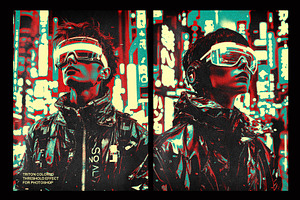 Triton Colored Threshold Effect, a Layer Style Add-On by Black Cat Studio