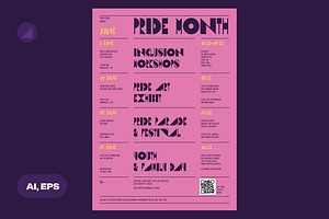 Pride Month Schedule Event Poster, a Flyer Template by Danil Polshin