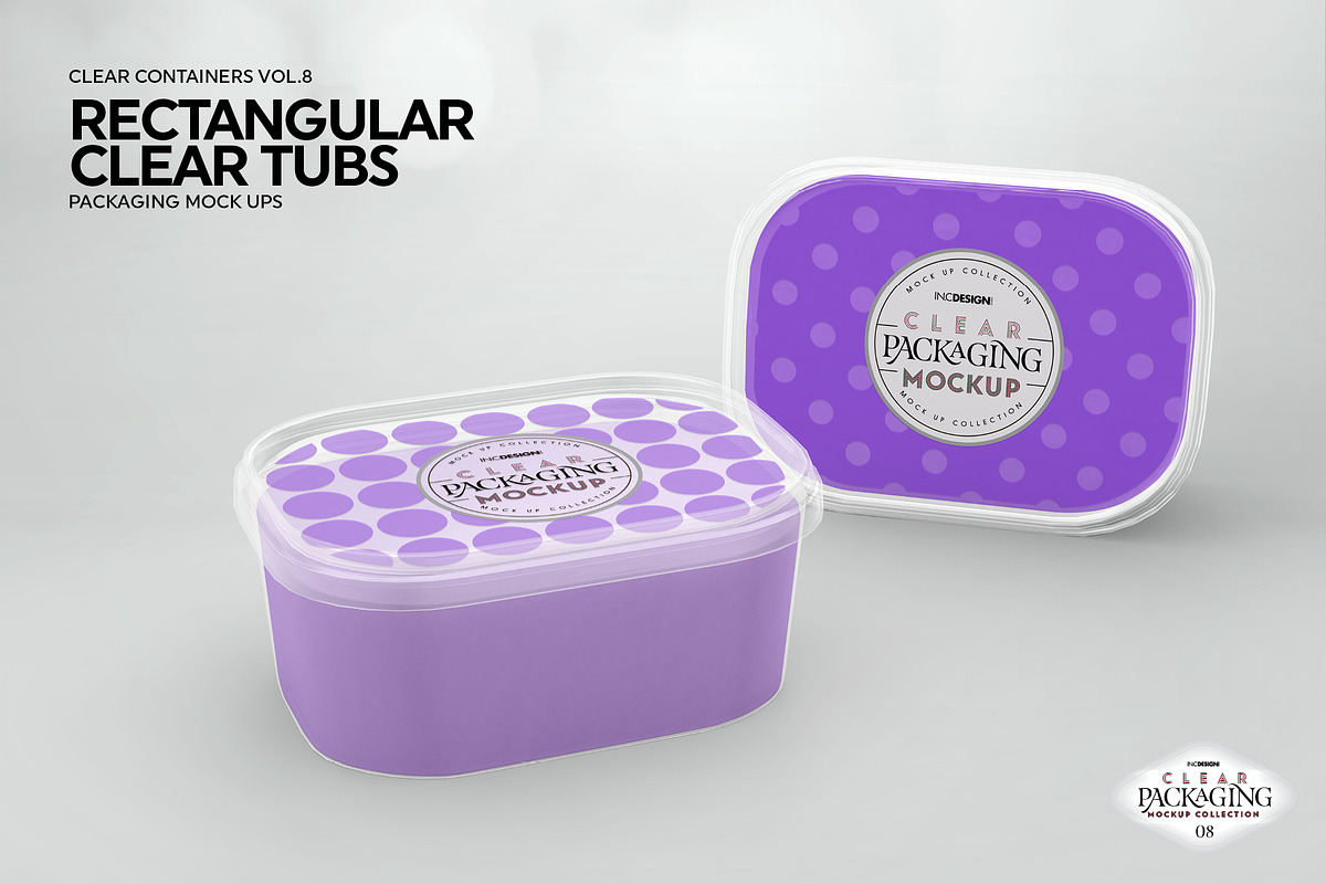 Clear Tub Containers PackagingMockup, a Cups & Container Mockup by INCDesign (Photo 3 of 7)