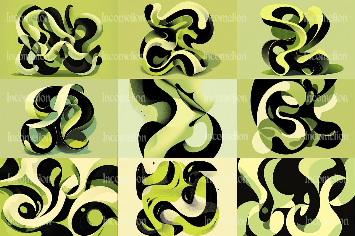18 Green Fluid Abstract Wallpapers, a Wallpaper Graphic by Incomelion (Photo 3 of 9)