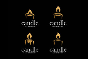 Set Candle Light Luxury Logo, a Branding & Logo Template by ika trisiana