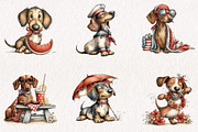 Summer Dachshund Dog PNG Clipart, an Animal Illustration by CreationArt (Thumbnail 2 of 7)