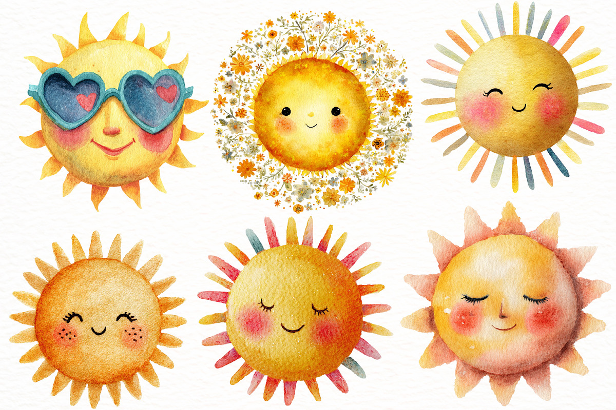 Spring Happy Sun Clipart, an Illustration by Designworld (Photo 5 of 5)