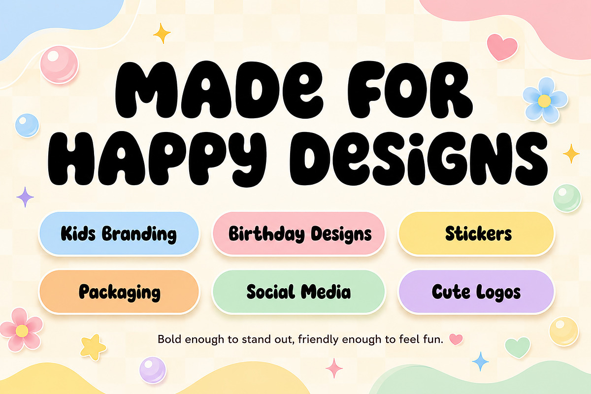 Bubble Buddy – Chunky Display Font, a Script Font by Wow Magic (Photo 4 of 4)