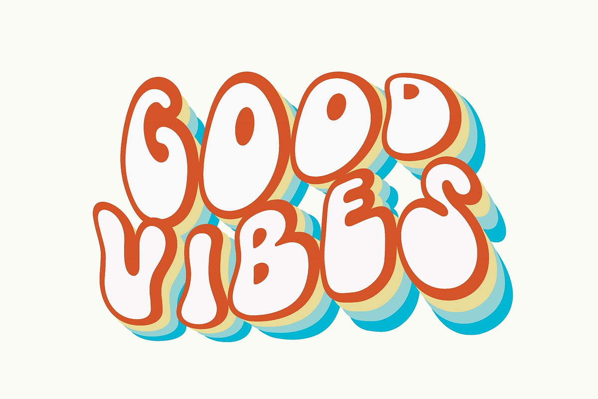 Retro Shadow - Groovy layered font, a Handwritten Font by BitongType (Photo 3 of 8)