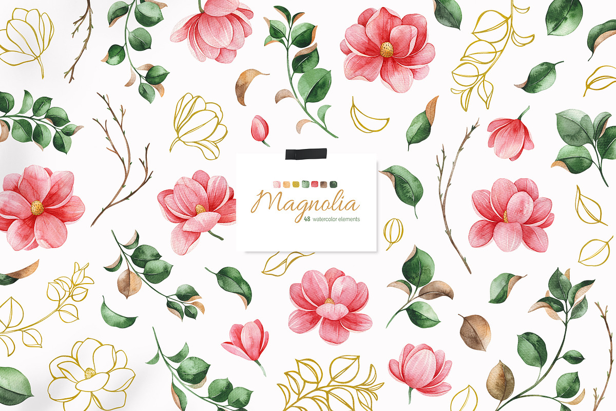 Magnolia. Gentle Floral Collection, a Decorative Illustration by Kate_Rina (Photo 4 of 8)