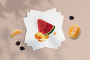 Fruits, berries set, patterns, cards, a Food Illustration by PaperTrident (Thumbnail 10 of 13)