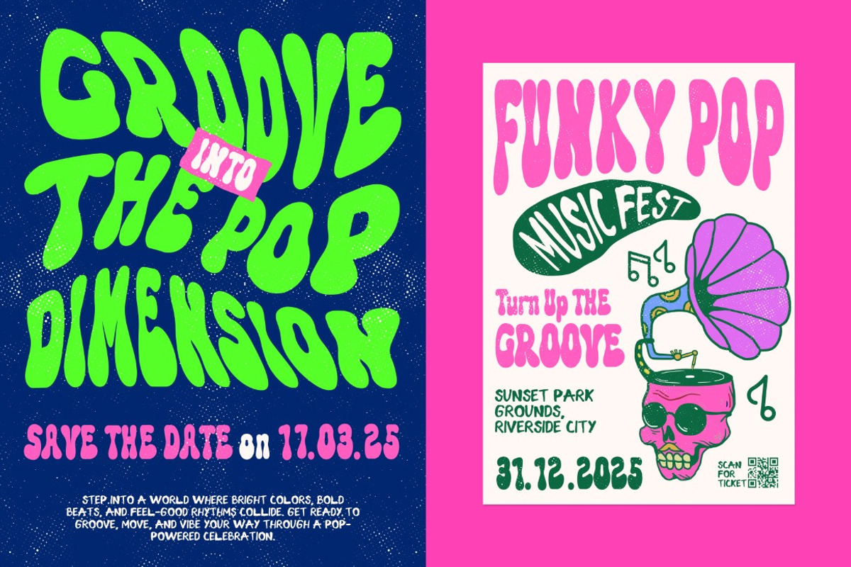 Peachy Grooves – Retro Display Font, a Font by Studio Moara (Photo 5 of 8)