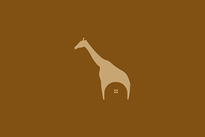 animal giraffe with home logo vector, a Magazine Template by devastd