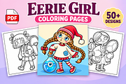 Eerie Girl Coloring Pages Vol. 2, a Person Illustration by Inkivelle Studio (Thumbnail 1 of 3)