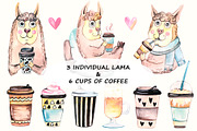 Watercolor Coffee Collection, an Animal Illustration by Kseniya_design (Thumbnail 2 of 8)