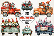 Christmas Gnome and truck clipart bu, an Illustration by RobertsArt (Thumbnail 1 of 6)