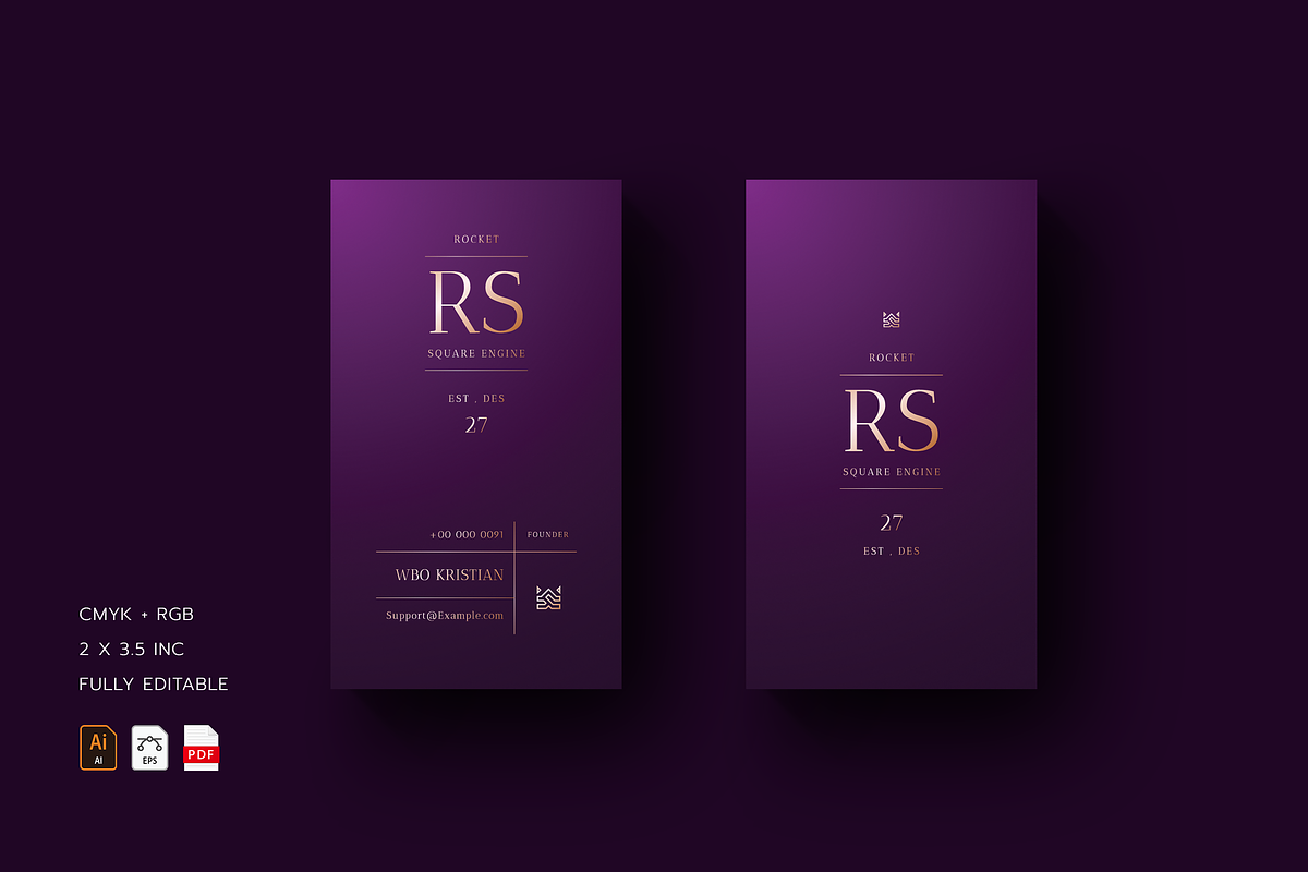 5 in 1 Vertical Luxury Business Card, a Business Card Template by Ctrl space studio (Photo 3 of 5)
