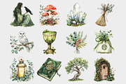 Watercolor Celtic Witch Clipart, a Seasonal Illustration by Design Market (Thumbnail 3 of 5)