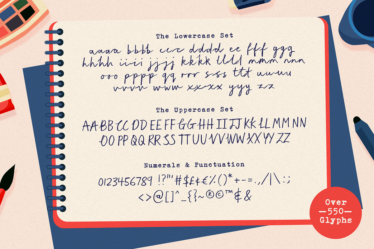 Sunday Sketches Handwritten Font, a Handwritten Font by Sam Parrett (Photo 10 of 11)