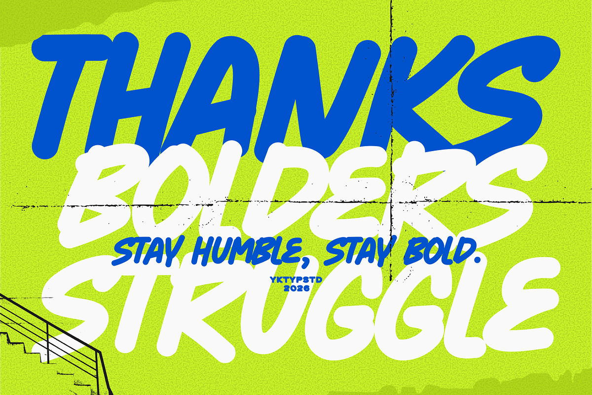 Bolders Struggle, a Handwritten Font by Yktypstd (Photo 7 of 8)