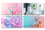 Glassmorphism style. Wall Art., a Background Graphic by KENO Mascots (Thumbnail 2 of 5)