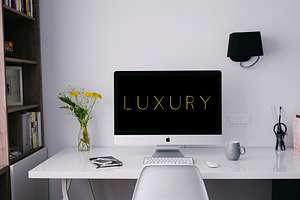 Luxury Minimal Alphabet. Gold Font