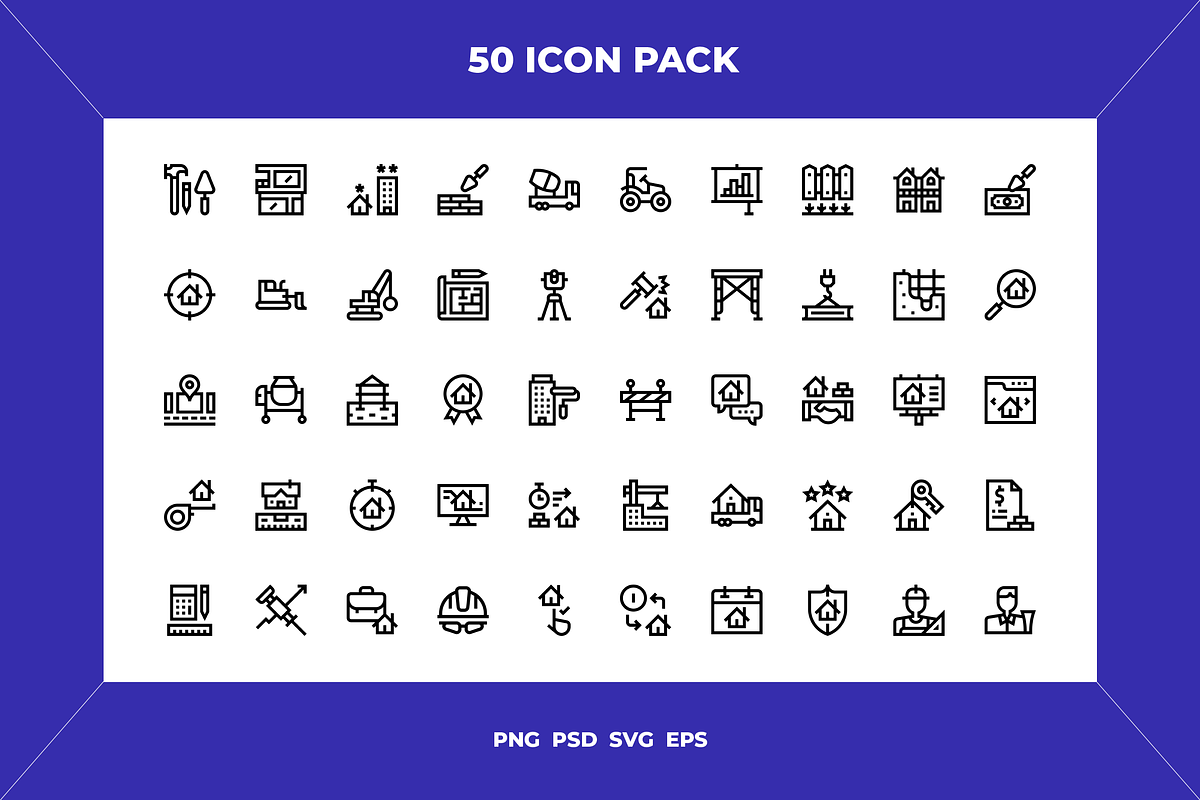 Construction business icons, an Outline Icon by Wencory (Photo 1 of 2)