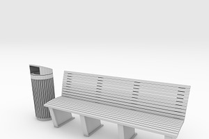 3D Model Bench Park 42