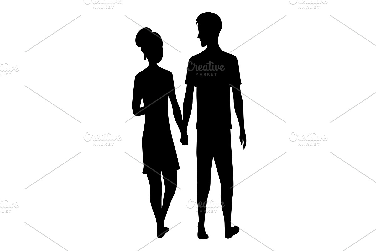 Couples in love silhouette. Man and, a Person Illustration by the8monkey
