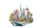 The green modern city skyline, an Illustration by Emdaduljs (Thumbnail 8 of 8)