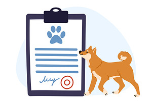 Vet document. Dog passport. Health, an Animal Illustration by Vectorbuum