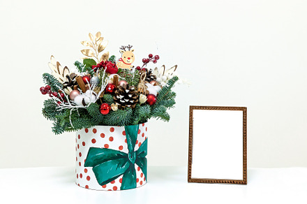 New Year's bouquet on a white background, a Holiday Photo by Photostock
