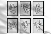 Baby Angel Line Art Bundle, an Illustration by Tekuni (Thumbnail 7 of 11)