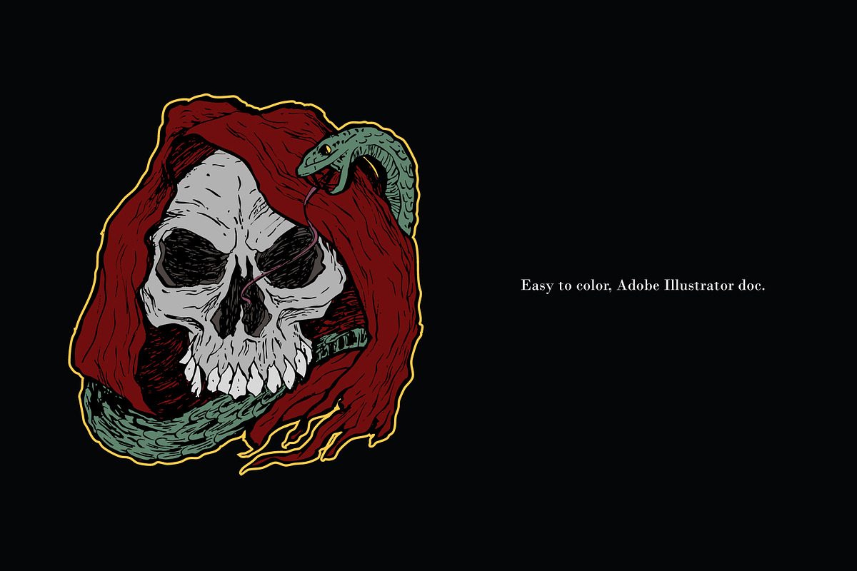 Dark Gothic Skull Illustrations, an Illustration by RalucaGheorghe (Photo 4 of 5)