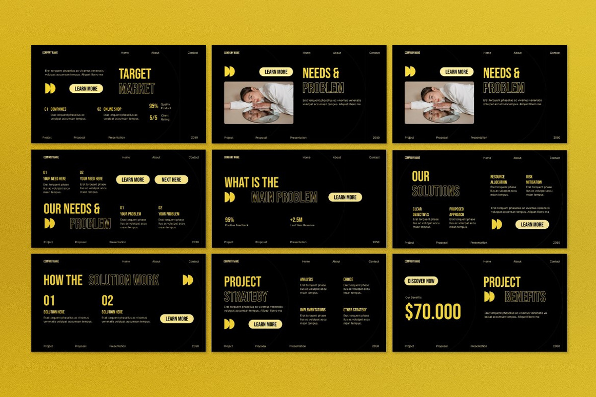 Black Modern Business Proposal PPT, a Presentation Template by graphicook (Photo 3 of 4)