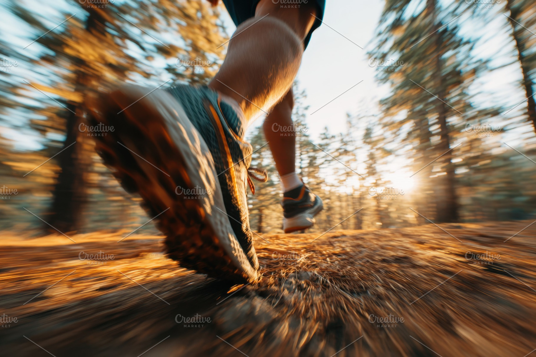 Person walking on a sunlit path in running shoes, a Sports & Recreation Photo by AlyaAnd