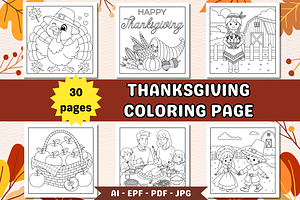 Cute Thanksgiving Coloring Page