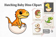 Hatching Baby Dinosaur Clipart, a Graphic by Artnoy (Thumbnail 1 of 5)