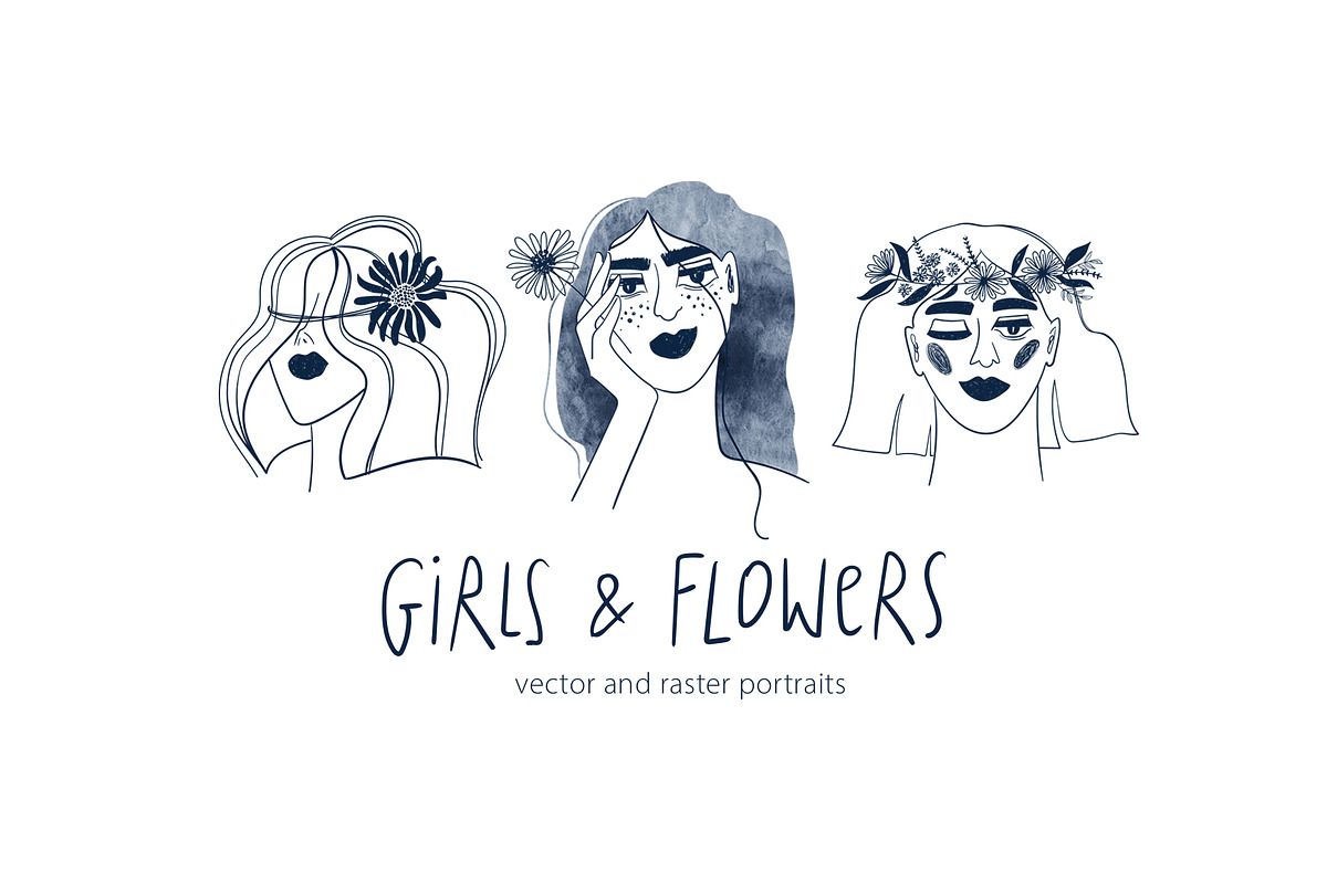 Girls and Flowers, a Person Illustration by Annakniaz (Photo 1 of 12)