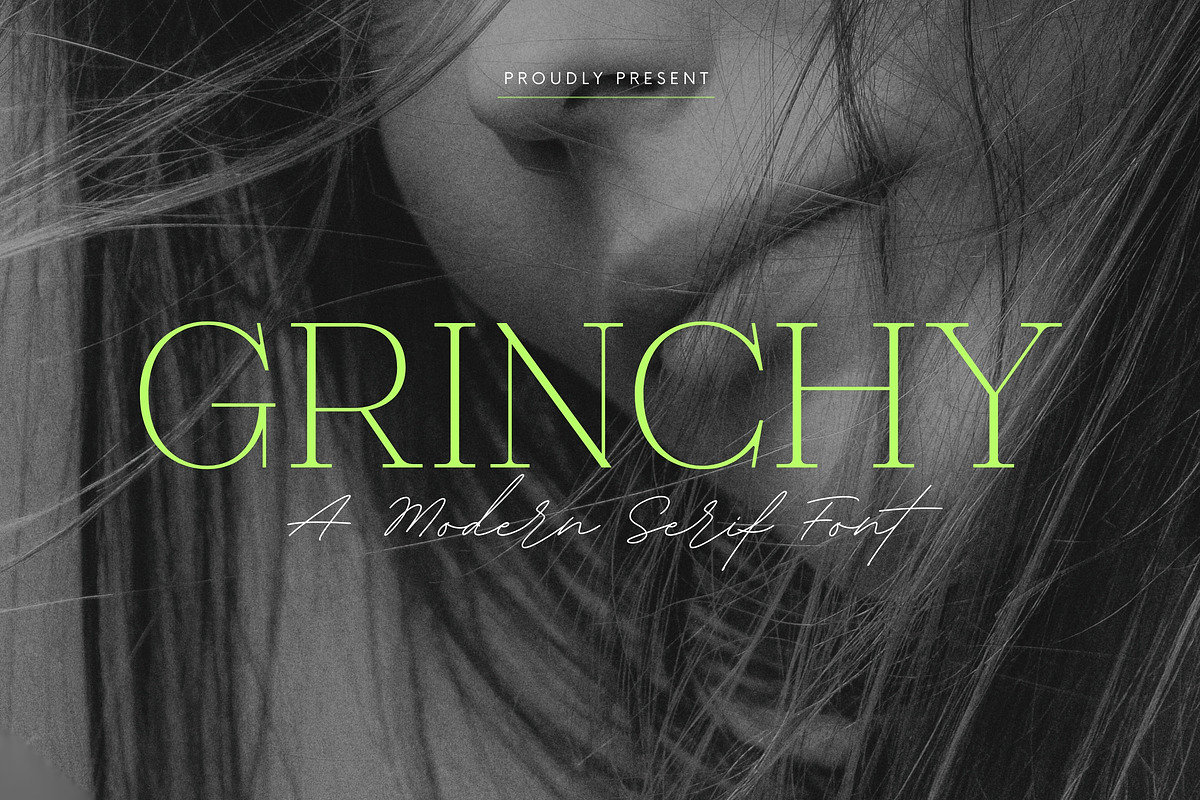 Grinchy - Modern Elegant Serif, a Serif Font by Almeera Std (Photo 1 of 6)