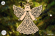 Christmas Angels Ornament Bundle, a Decorative Illustration by svgocean (Thumbnail 11 of 13)