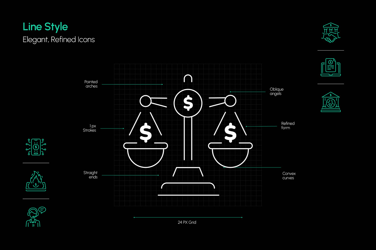Banking Icon Art Set, an Outline Icon by Prosymbols (Photo 3 of 8)