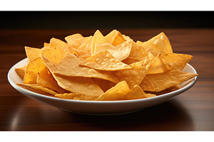 crispy white corn tortilla chips ai, a Food & Drink Photo by pikepicture