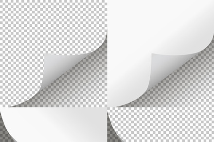 Pages curl set stylish