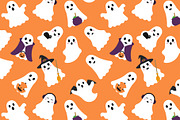 Cute halloween ghost pattern, a Pattern Graphic by Yayasya (Thumbnail 2 of 3)