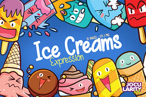 Cute Ice Creams Expression cartoon