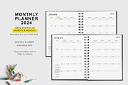 2024 MONDAY & SUNDAY START PLANNER, a Stationery Template by MNT-Creator (Thumbnail 3 of 11)
