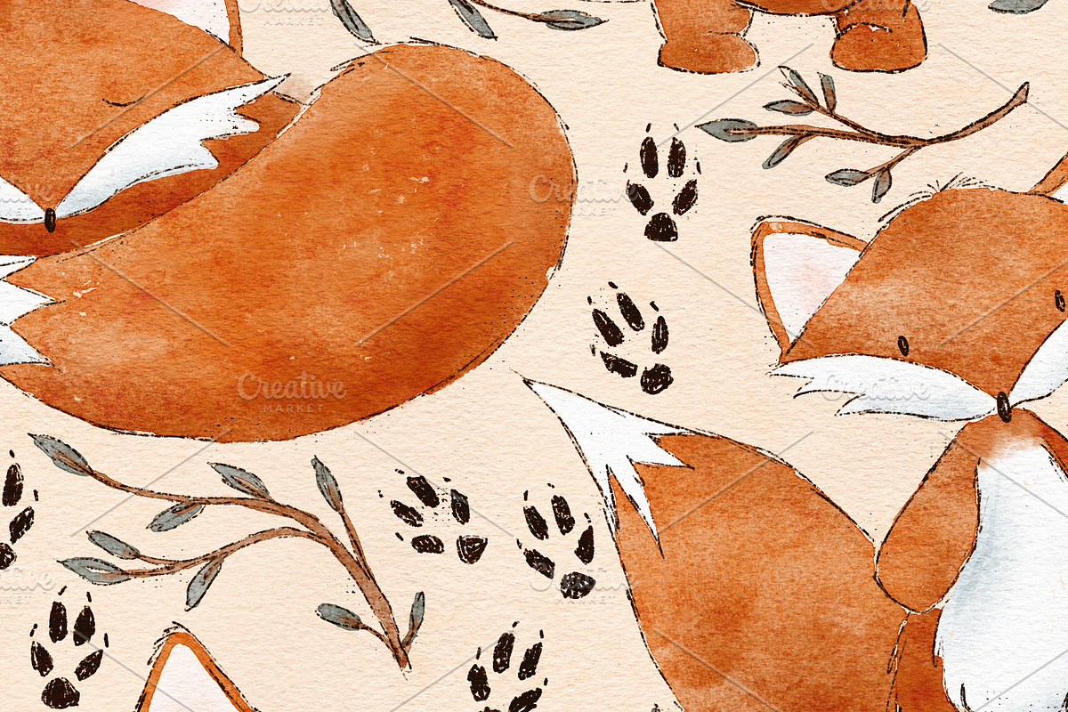 Fox Trail Adventures Pattern, a Pattern Graphic by Rebecca Flaherty (Photo 3 of 3)